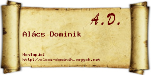 Alács Dominik névjegykártya